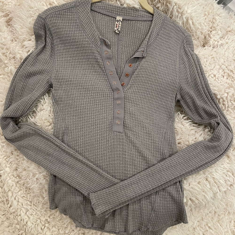 Free People One of the Girls Henley Shirt